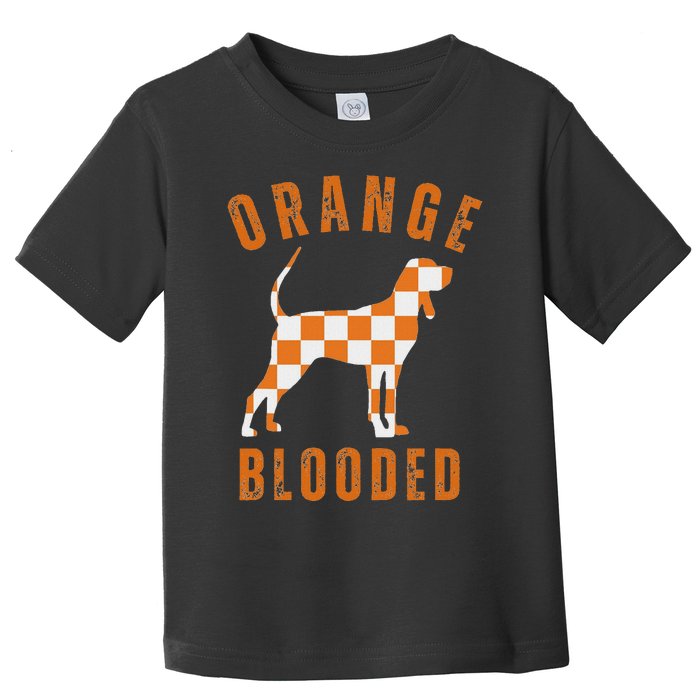 Vintage Orange Blooded Tennessee Dog Lover Tn Outfit Toddler T-Shirt