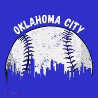 Vintage Oklahoma City Skyline Apparel Funny Baseball T-Shirt
