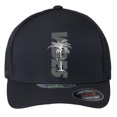 Vibes Of Course Summer Palm Tree Vintage Flexfit Unipanel Trucker Cap
