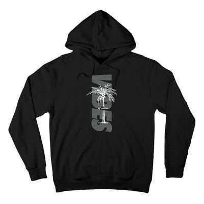 Vibes Of Course Summer Palm Tree Vintage Tall Hoodie
