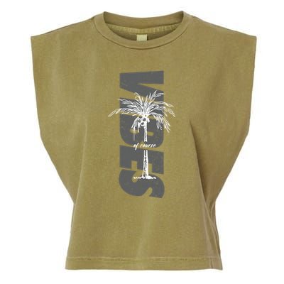 Vibes Of Course Summer Palm Tree Vintage Garment-Dyed Women's Muscle Tee