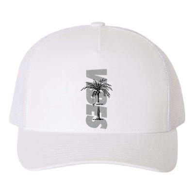 Vibes Of Course Summer Palm Tree Vintage Yupoong Adult 5-Panel Trucker Hat