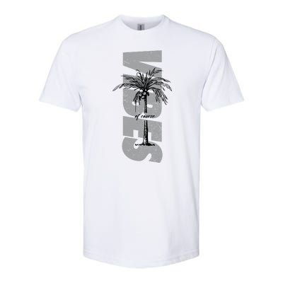 Vibes Of Course Summer Palm Tree Vintage Softstyle CVC T-Shirt