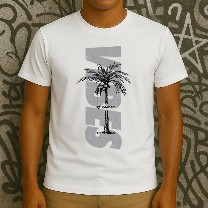 Vibes Of Course Summer Palm Tree Vintage T-Shirt