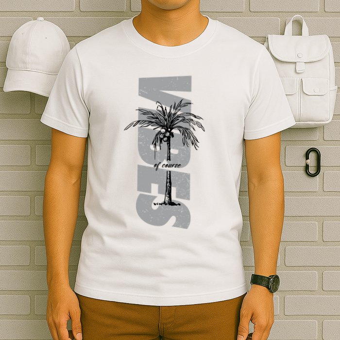 Vibes Of Course Summer Palm Tree Vintage T-Shirt