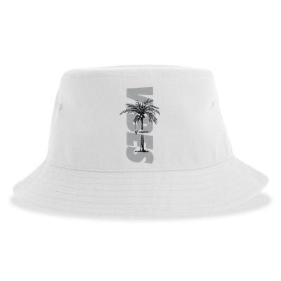Vibes Of Course Summer Palm Tree Vintage Sustainable Bucket Hat