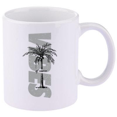 Vibes Of Course Summer Palm Tree Vintage 11oz C Handle Ceramic Mug
