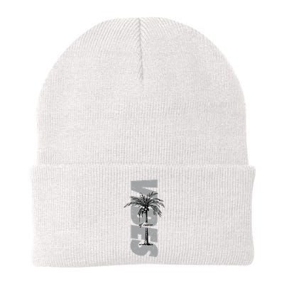 Vibes Of Course Summer Palm Tree Vintage Beanie