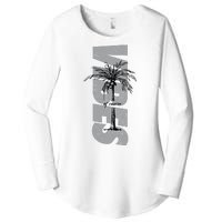 Vibes Of Course Summer Palm Tree Vintage Women's Perfect Tri Tunic Long Sleeve Shirt