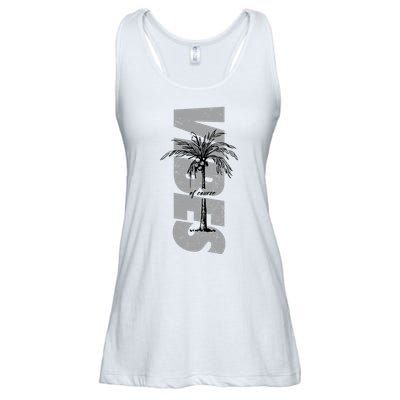 Vibes Of Course Summer Palm Tree Vintage Ladies Essential Flowy Tank