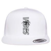 Vibes Of Course Summer Palm Tree Vintage Flat Bill Trucker Hat