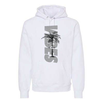 Vibes Of Course Summer Palm Tree Vintage Premium Hoodie