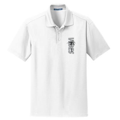 Vibes Of Course Summer Palm Tree Vintage Dry Zone Grid Polo