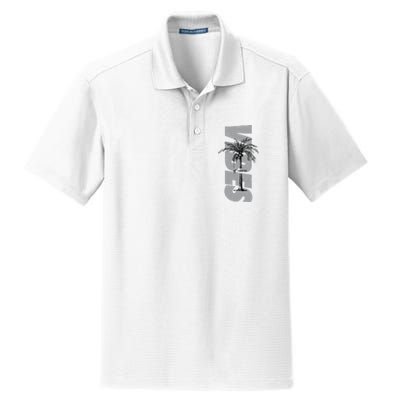 Vibes Of Course Summer Palm Tree Vintage Dry Zone Grid Polo