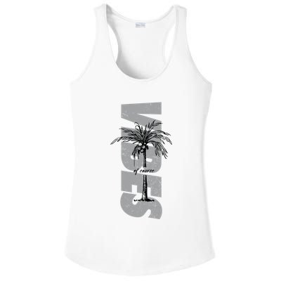 Vibes Of Course Summer Palm Tree Vintage Ladies PosiCharge Competitor Racerback Tank