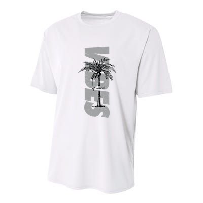 Vibes Of Course Summer Palm Tree Vintage Youth Performance Sprint T-Shirt