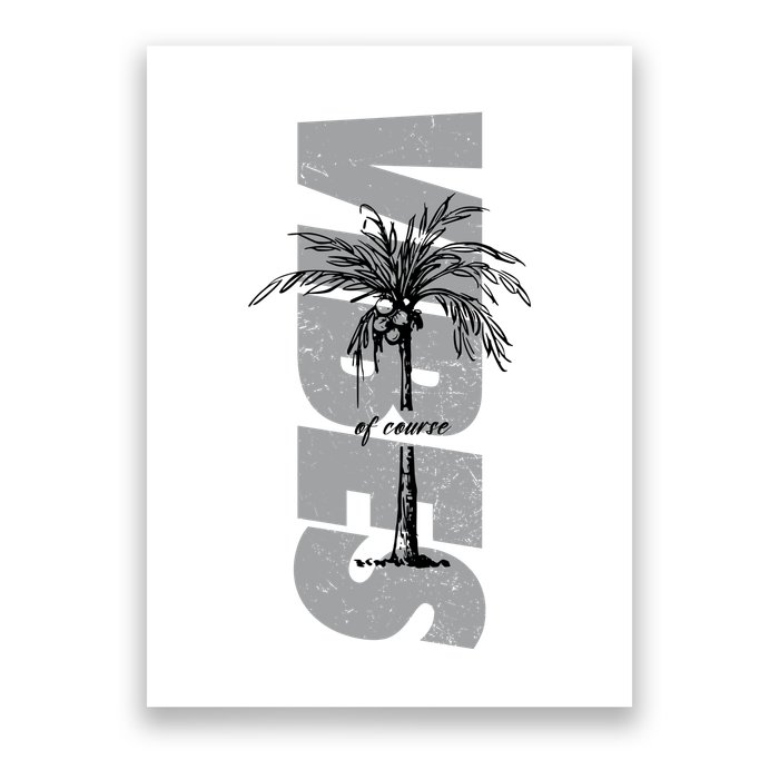 Vibes Of Course Summer Palm Tree Vintage Poster