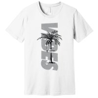 Vibes Of Course Summer Palm Tree Vintage Premium T-Shirt