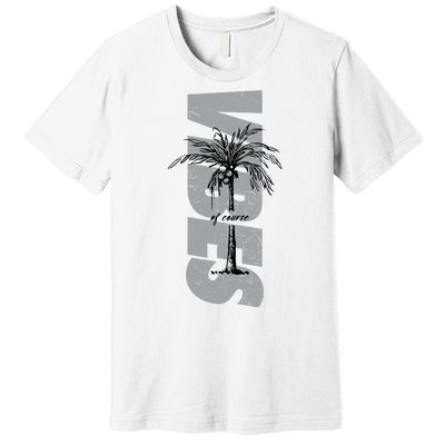 Vibes Of Course Summer Palm Tree Vintage Premium T-Shirt