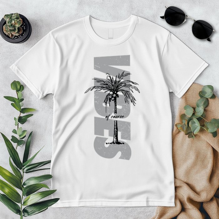Vibes Of Course Summer Palm Tree Vintage Premium T-Shirt