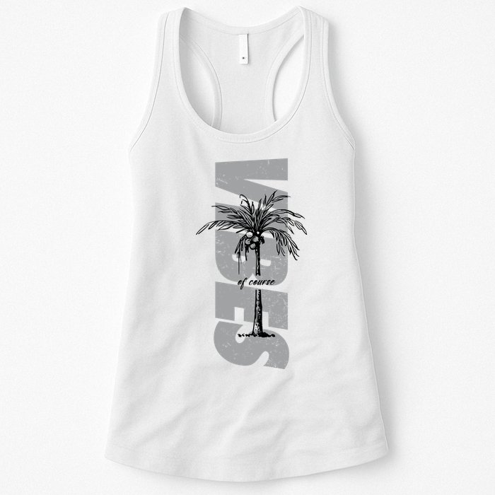 Vibes Of Course Summer Palm Tree Vintage Womens Tank Top