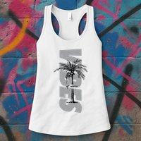 Vibes Of Course Summer Palm Tree Vintage Womens Tank Top