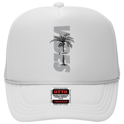 Vibes Of Course Summer Palm Tree Vintage Trucker Hat