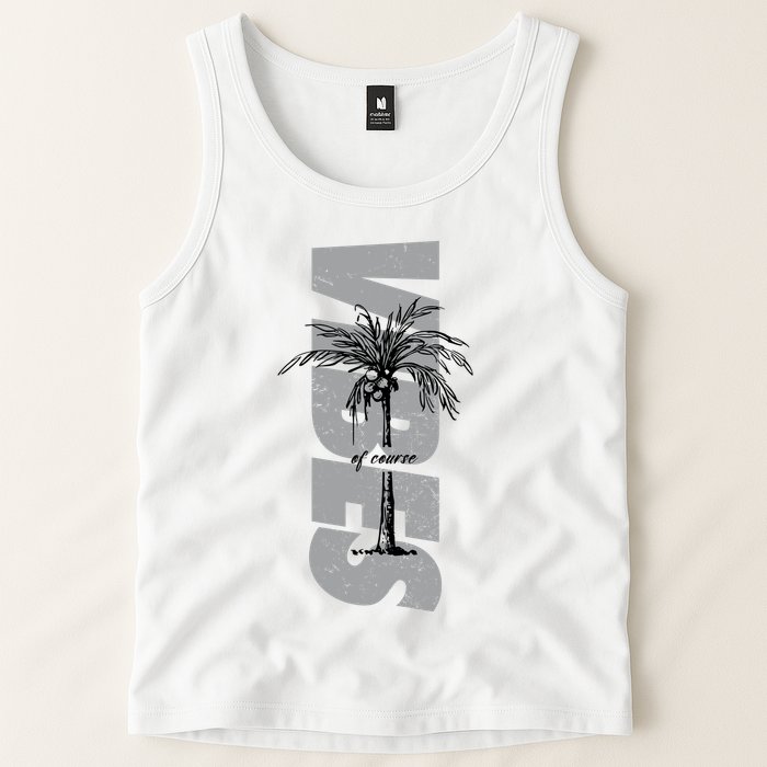 Vibes Of Course Summer Palm Tree Vintage Tank Top