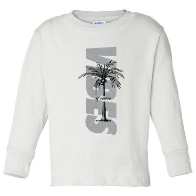 Vibes Of Course Summer Palm Tree Vintage Toddler Long Sleeve Shirt