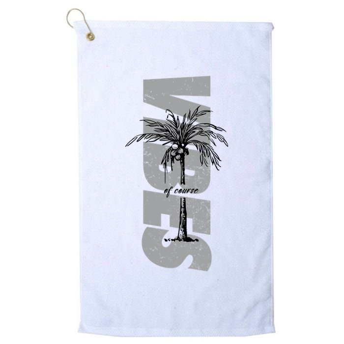 Vibes Of Course Summer Palm Tree Vintage Golf Towel