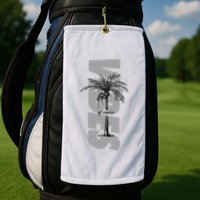 Vibes Of Course Summer Palm Tree Vintage Golf Towel