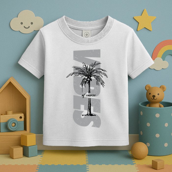 Vibes Of Course Summer Palm Tree Vintage Toddler T-Shirt