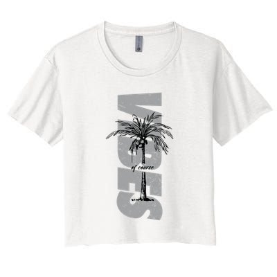 Vibes Of Course Summer Palm Tree Vintage Crop Top