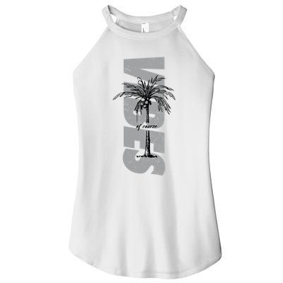 Vibes Of Course Summer Palm Tree Vintage Women's Perfect Tri Rocker Tank