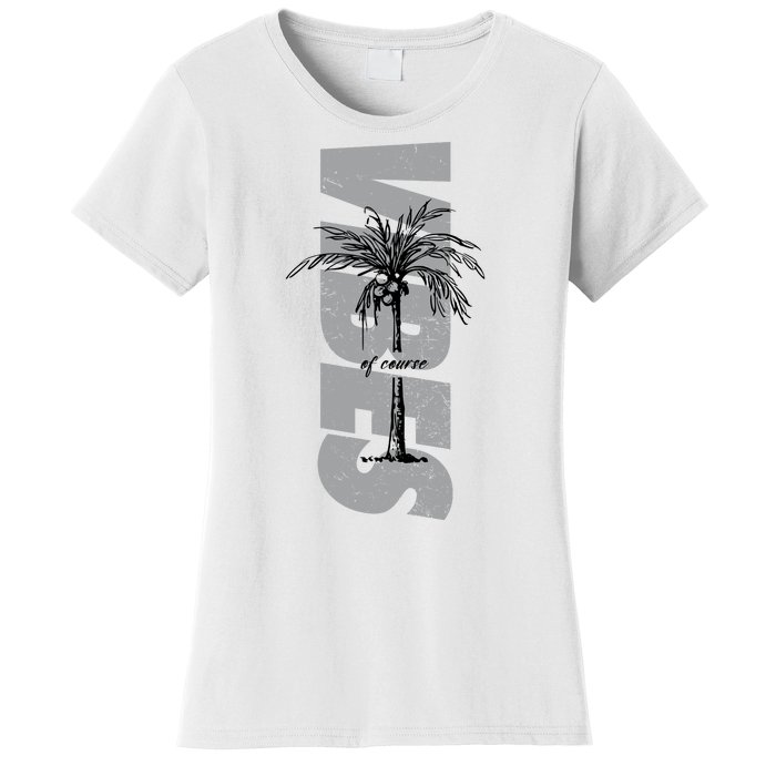 Vibes Of Course Summer Palm Tree Vintage Women's T-Shirt