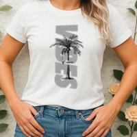 Vibes Of Course Summer Palm Tree Vintage Womens T-Shirt