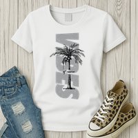 Vibes Of Course Summer Palm Tree Vintage Womens T-Shirt