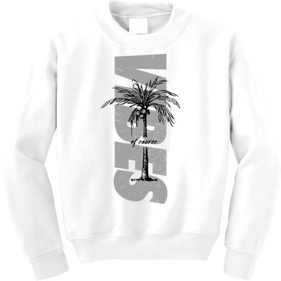 Vibes Of Course Summer Palm Tree Vintage Kids Sweatshirt