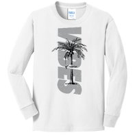 Vibes Of Course Summer Palm Tree Vintage Kids Long Sleeve Shirt