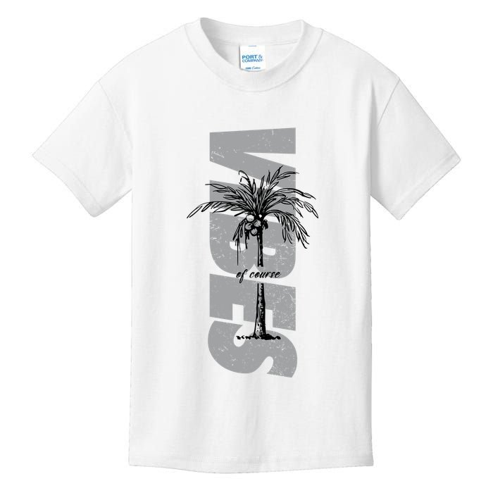 Vibes Of Course Summer Palm Tree Vintage Kids T-Shirt