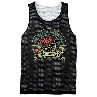 Vintage Only Cool Grandpas Ride Motorcycles  Mesh Reversible Basketball Jersey Tank