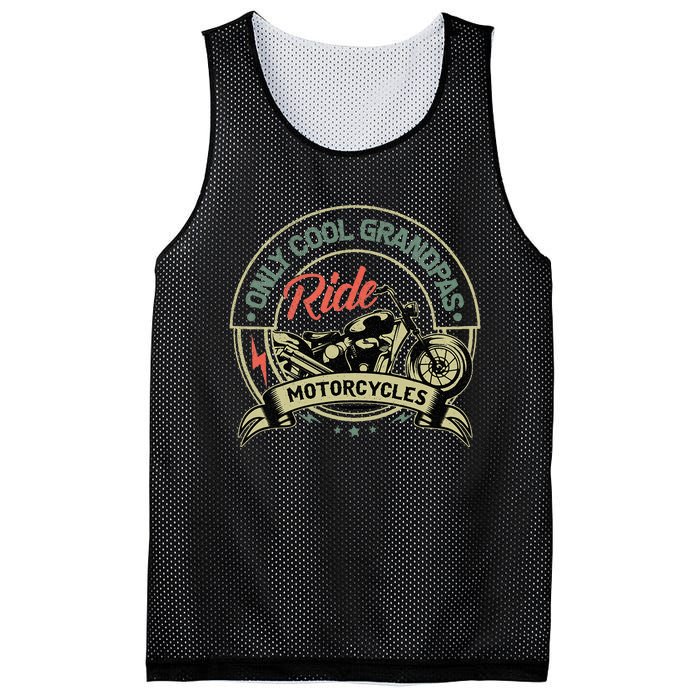 Vintage Only Cool Grandpas Ride Motorcycles  Mesh Reversible Basketball Jersey Tank