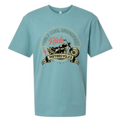 Vintage Only Cool Grandpas Ride Motorcycles  Sueded Cloud Jersey T-Shirt