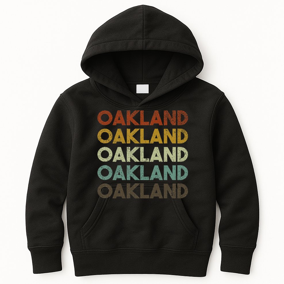 Vintage Oakland California 80s Retro Style Kids Hoodie