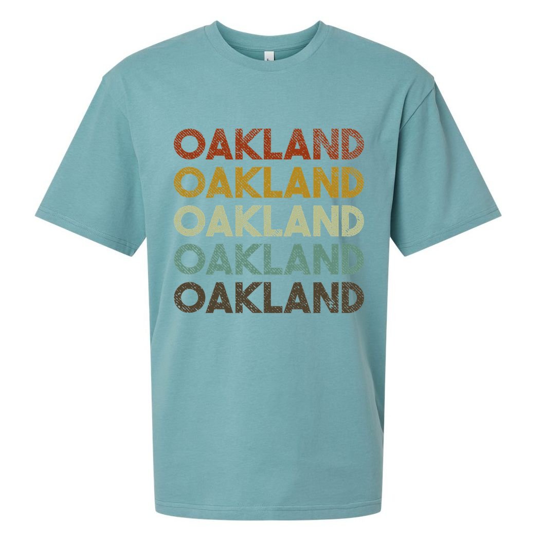 Vintage Oakland California 80s Retro Style Sueded Cloud Jersey T-Shirt