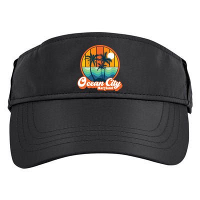 Vintage Ocean City Maryland Summer Vacation Beach Souvenirs Adult Drive Performance Visor