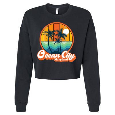 Vintage Ocean City Maryland Summer Vacation Beach Souvenirs Cropped Pullover Crew