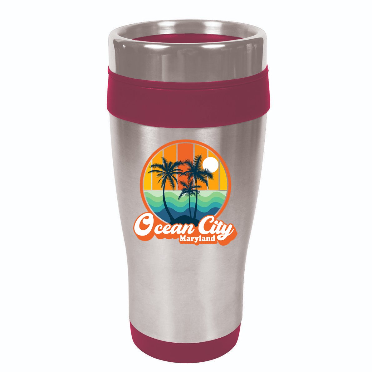 Vintage Ocean City Maryland Summer Vacation Beach Souvenirs 16oz Travel Tumbler