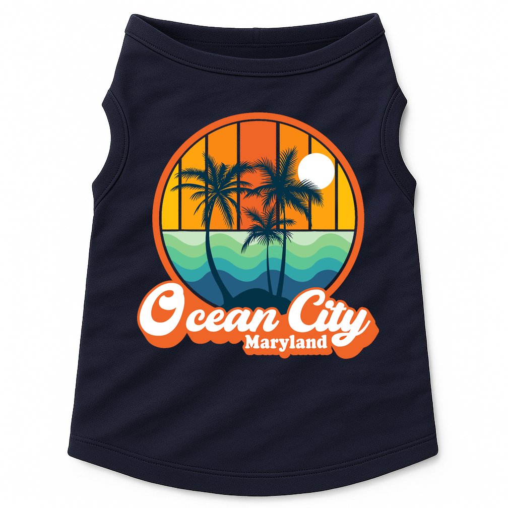 Vintage Ocean City Maryland Summer Vacation Beach Souvenirs Doggie Tank