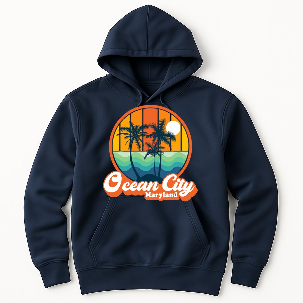 Vintage Ocean City Maryland Summer Vacation Beach Souvenirs Hoodie